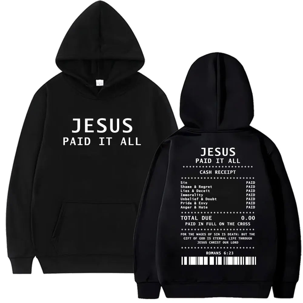 Jesus Paid It All Oversized Fleece Hoodie for Men and Women
