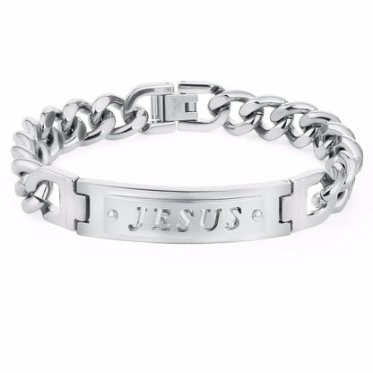 Jesus Curb Chain Bracelet