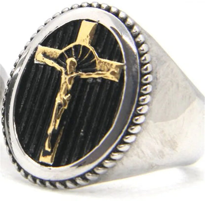 Jesus Cross Ring for Man