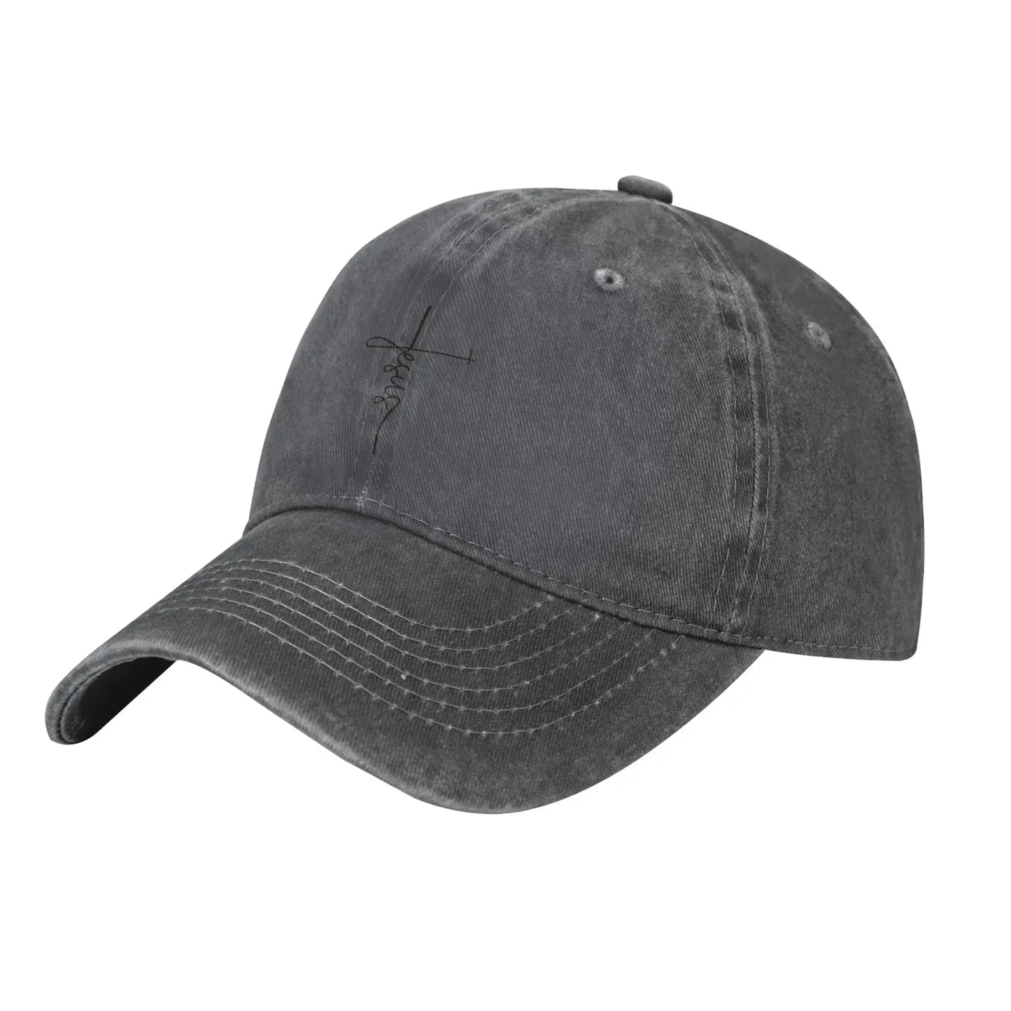 Faith Cross Script Distressed Cap