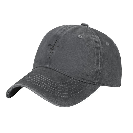 Faith Cross Script Distressed Cap