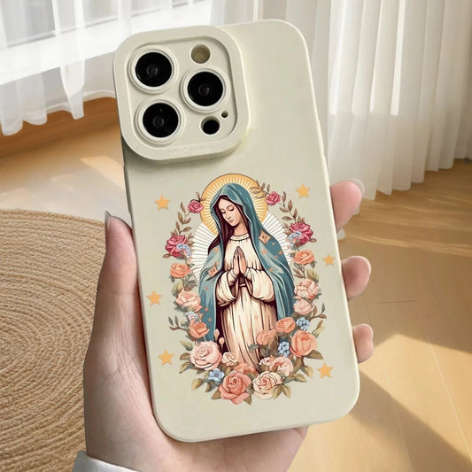Floral Virgin Mary iPhone Case