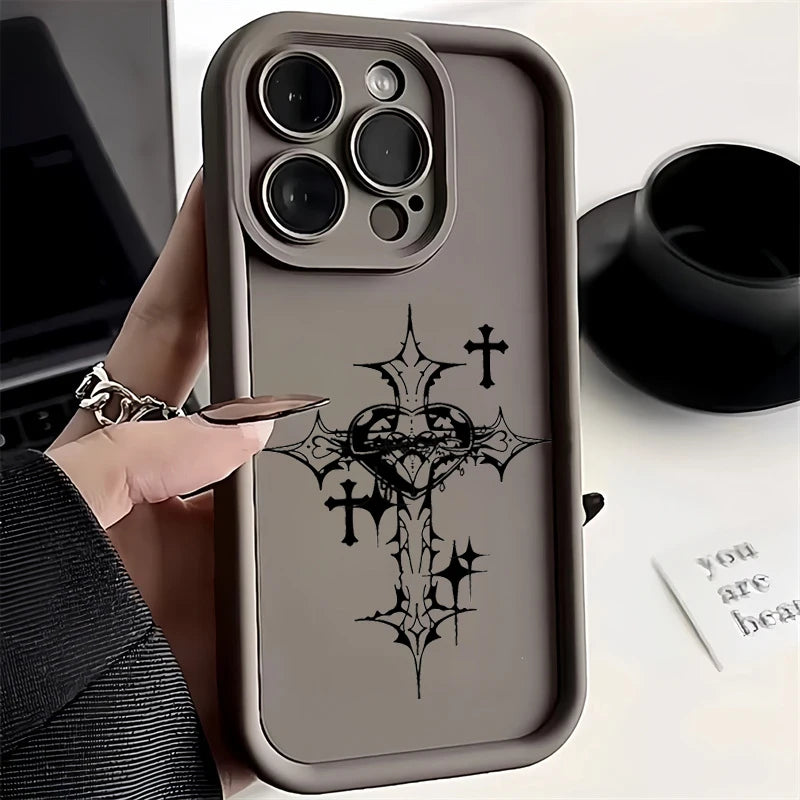 Capa para iPhone com estampa de cruz cristã