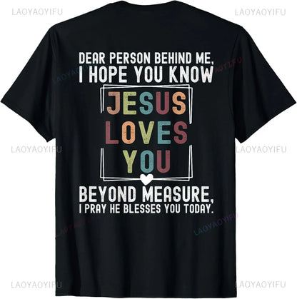Camiseta de algodão Eu amo Jesus