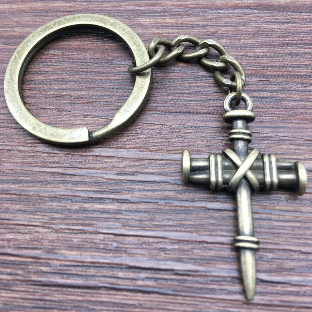 Christian Cross Medallion Keyring