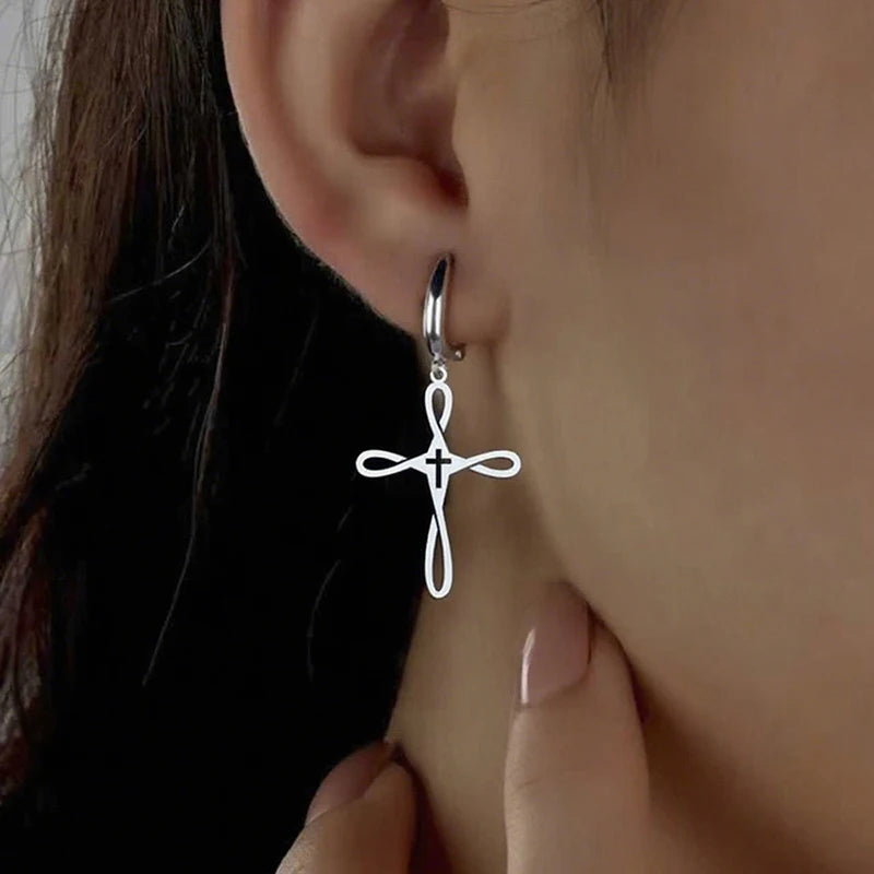 Delicate Open Loop Cross Jewelry Set