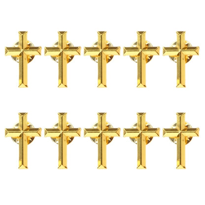 Kreuz-Anstecknadeln in Goldoptik, 10er-Pack