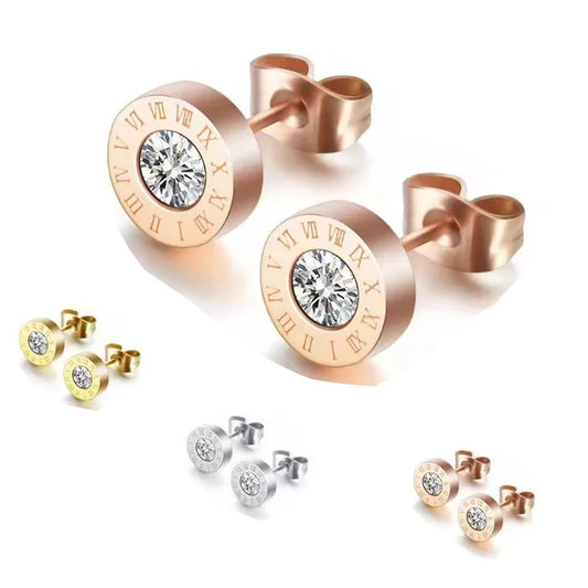 Roman Numeral Stud Earrings