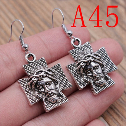 Multi-Style Christian Symbol Drop Earring