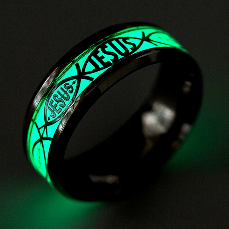 Glow-in-the-Dark Jesus Ichthus Ring