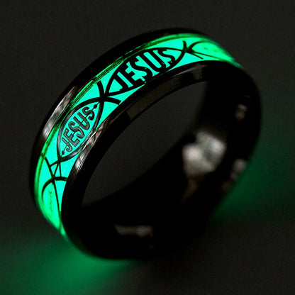 Glow-in-the-Dark Jesus Ichthus Ring