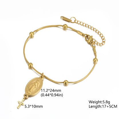 Miraculous Medal & Cross Bracelet
