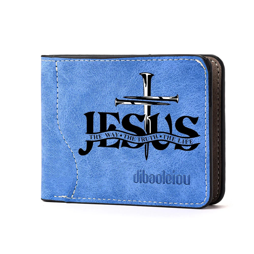 Christliches Portemonnaie – Jesus-Kreuz-Aufdruck & Kartenfächer