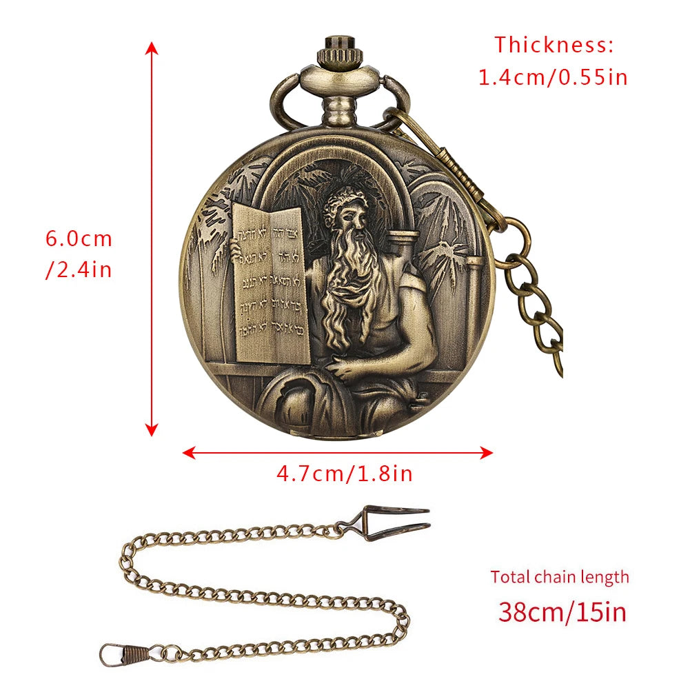 Moses Ten Commandments Pocket Watch