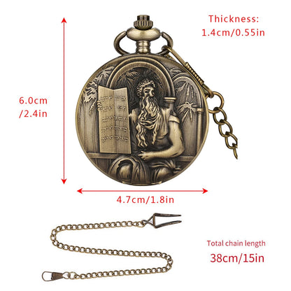 Moses Ten Commandments Pocket Watch