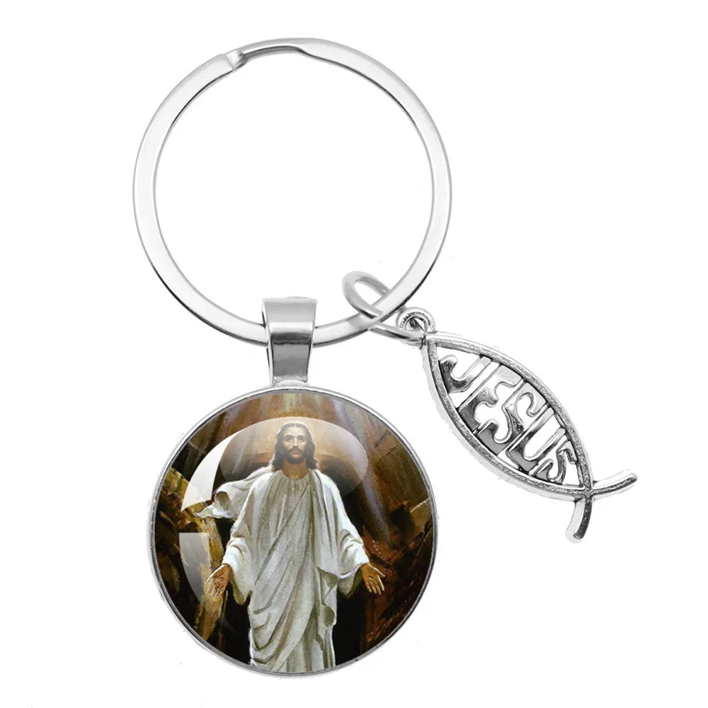Jesus Medallion Keyring