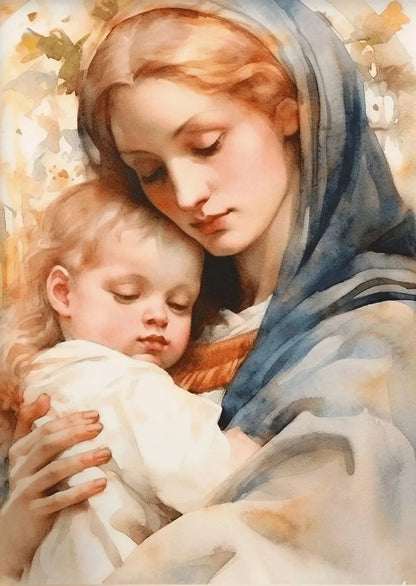 Vintage Virgin Mary Wall Art Poster 