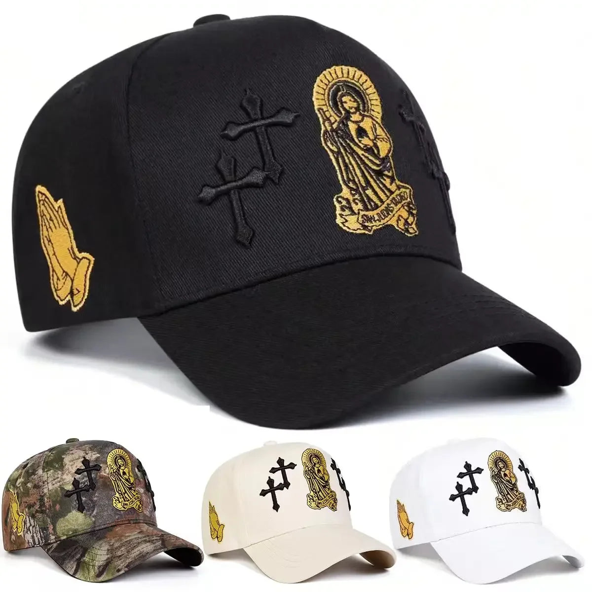 Unisex Christian Cross Embroidered Baseball Cap