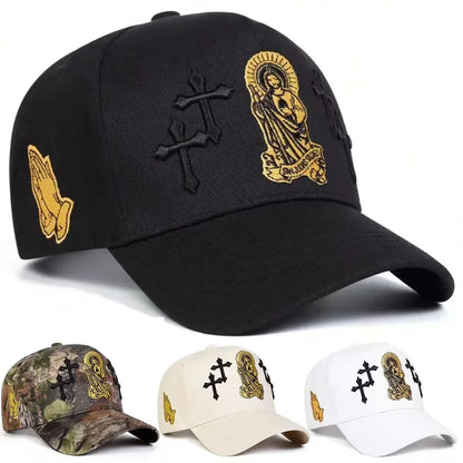 Unisex Christian Cross Embroidered Baseball Cap