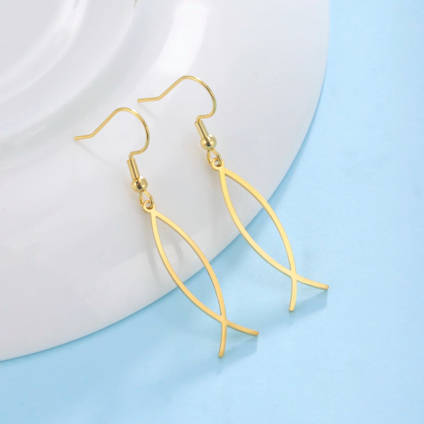 Jesus Fish Religious Earrings