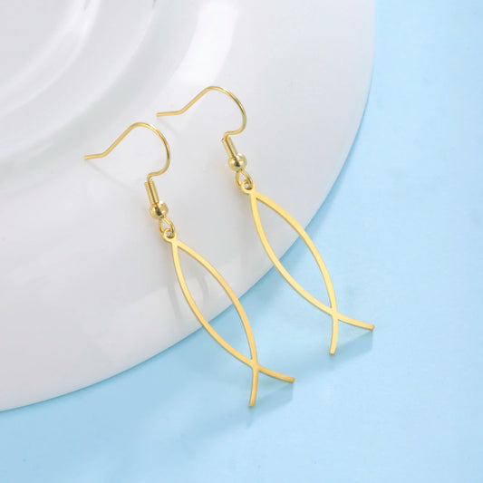 Jesus Fish Religious Earrings