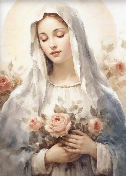 Vintage Virgin Mary Wall Art Poster 