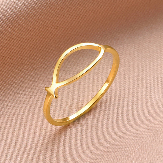 Jesus Fish Loop Ring
