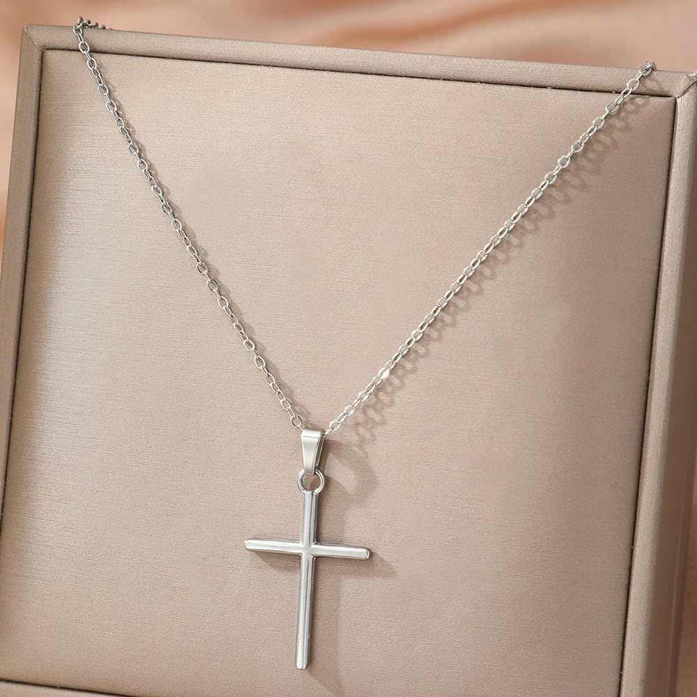 Christian Stainless Steel Cross Jewelry Set