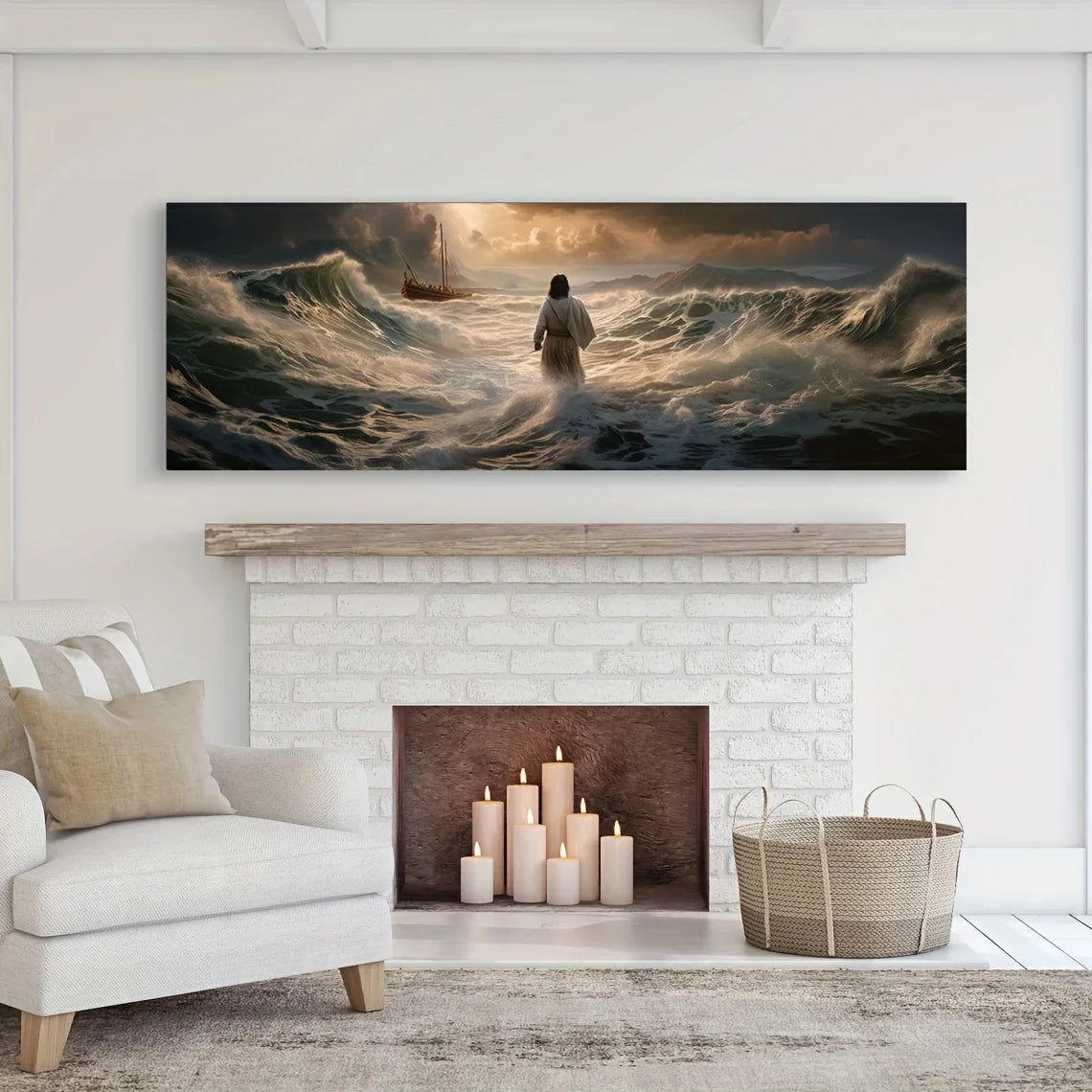 Jesus Walking on Water Canvas Art 