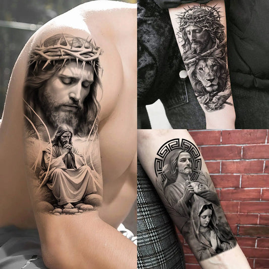 Jesus Fake Tattoo Sleeve Sticker 