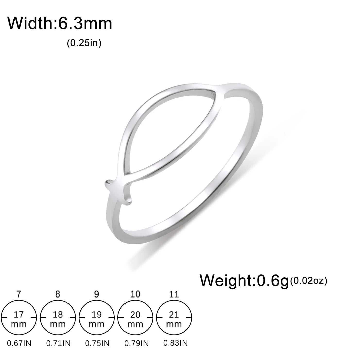 Jesus Fish Loop Ring