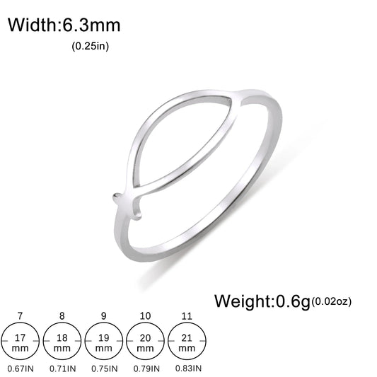 Jesus Fish Loop Ring