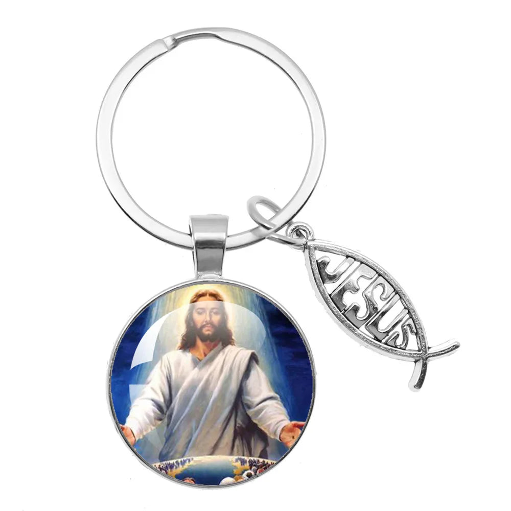Jesus Medallion Keyring