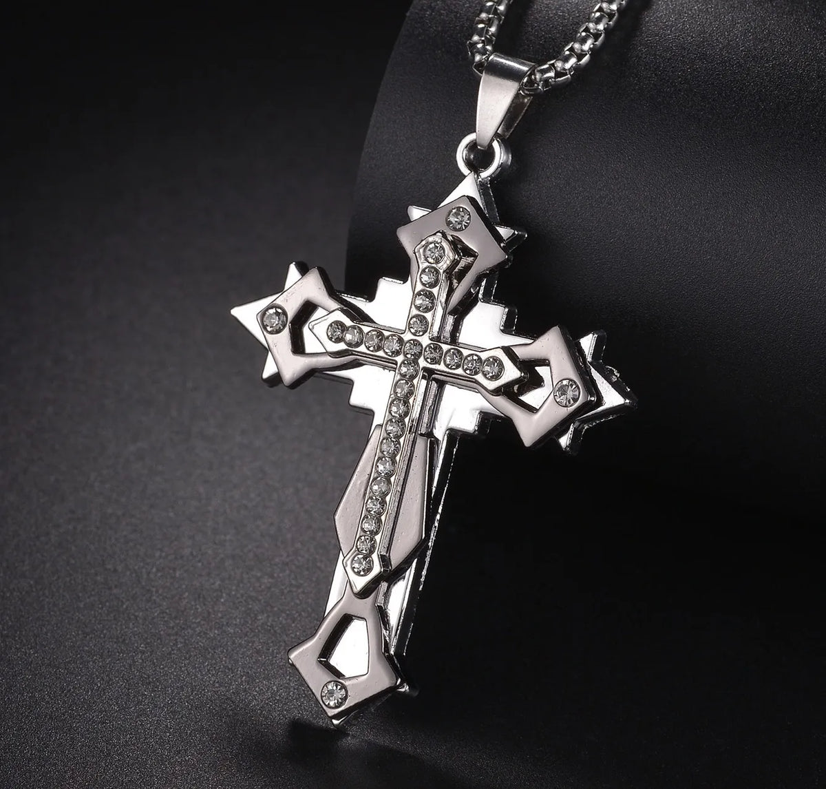 Halskette mit christlichem Kreuzanhänger aus Edelstahl