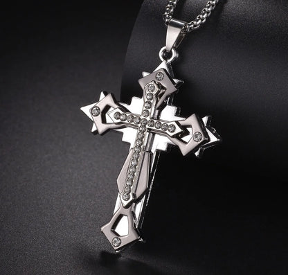 Halskette mit christlichem Kreuzanhänger aus Edelstahl