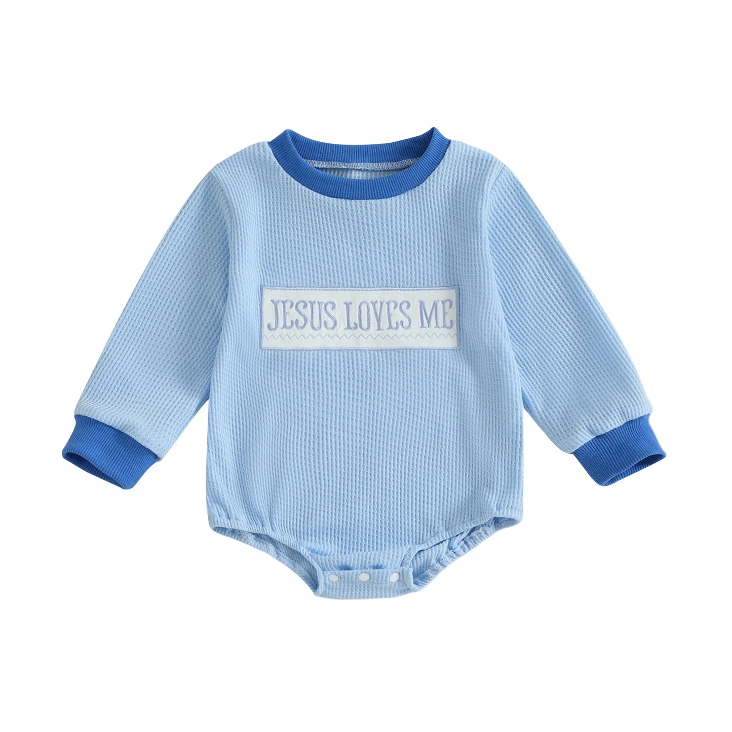 Jesus Love Waffle Knit Baby Romper