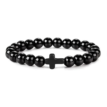 Prayer Men Natural Wood Cross Bracelets 