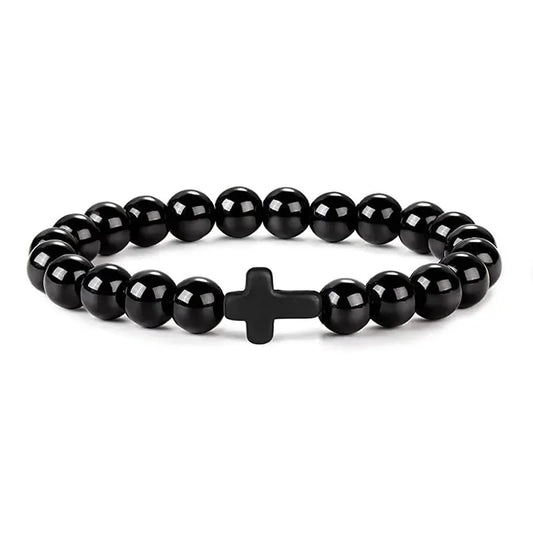 Prayer Men Natural Wood Cross Bracelets 