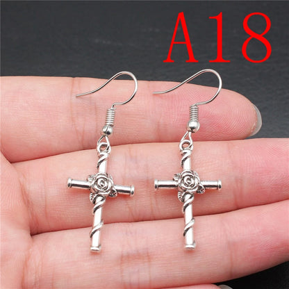Multi-Style Christian Symbol Drop Earring