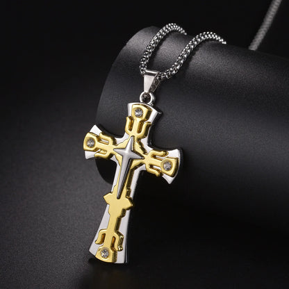 Halskette mit christlichem Kreuzanhänger aus Edelstahl