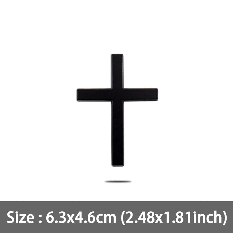 Emblema de caminhão traseiro de metal com cruz cristã