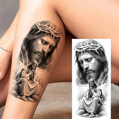 Jesus Fake Tattoo Sleeve Sticker 