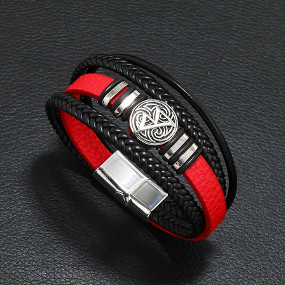 Men's Scripture-Inspired Braided Leather Bracelet