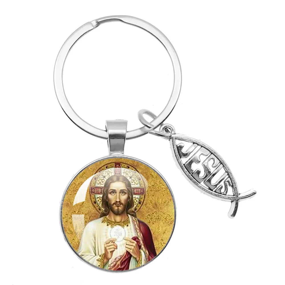 Jesus Medallion Keyring