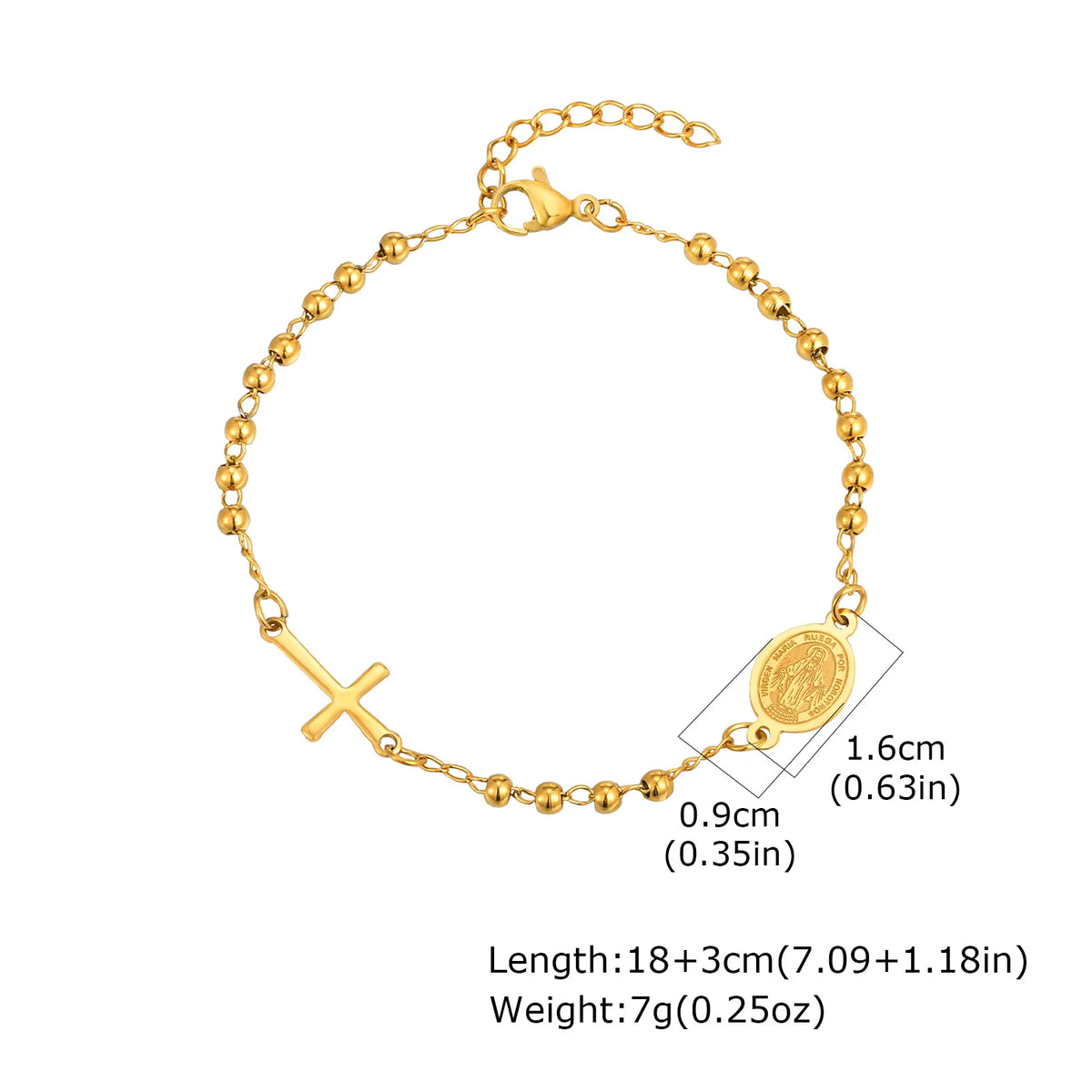 Women's Virgin Mary Rosary Bracelet