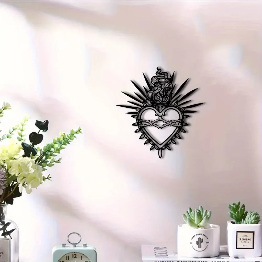 Sacred Heart Metal Wall Art 