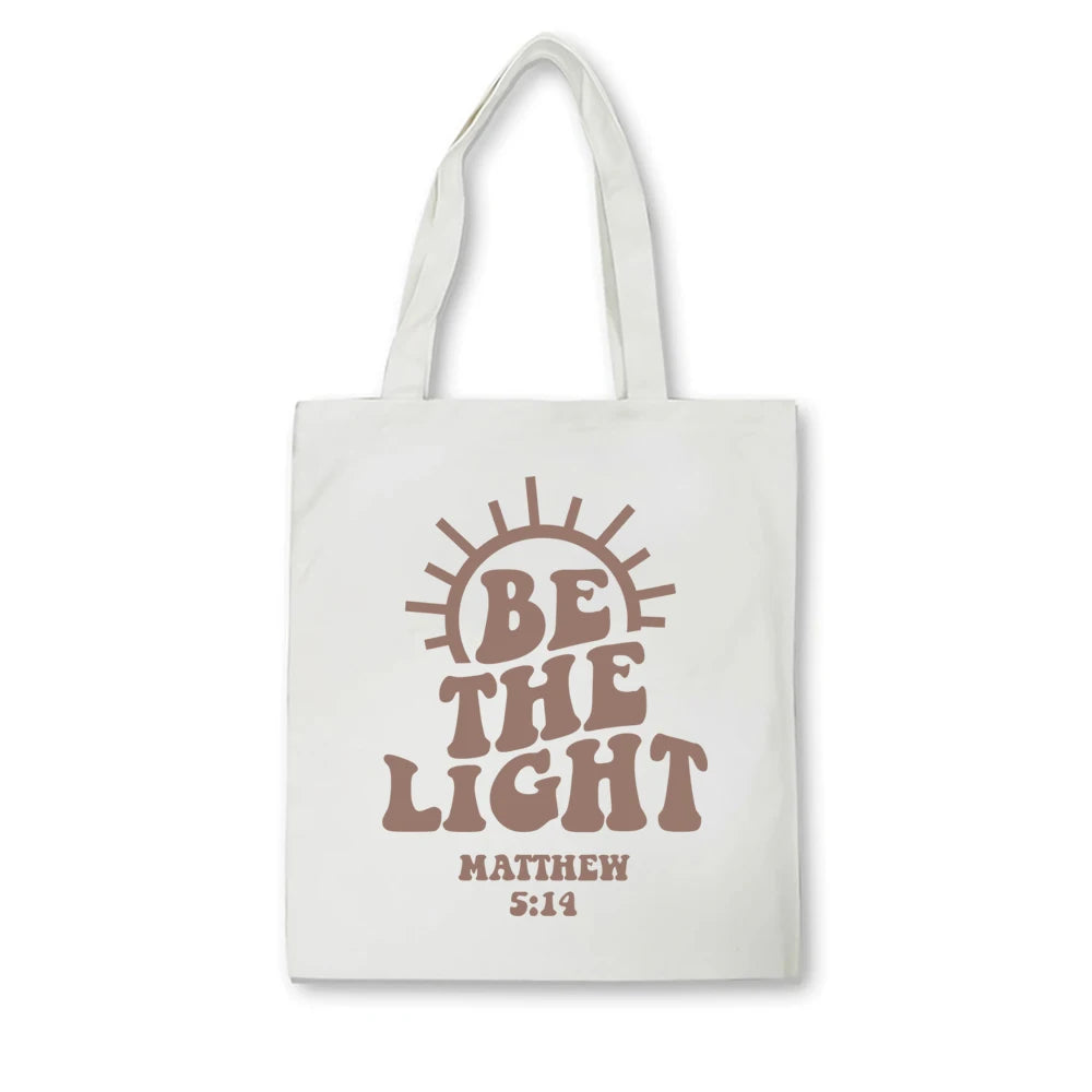 Be The Light Scripture Tote Bag