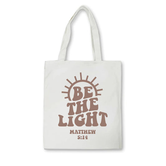 Be The Light Scripture Tote Bag