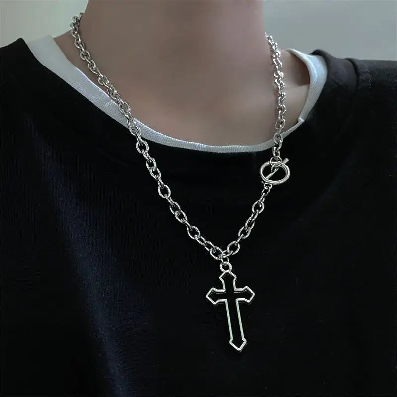 Ornate Gothic Cross Pendant Necklace