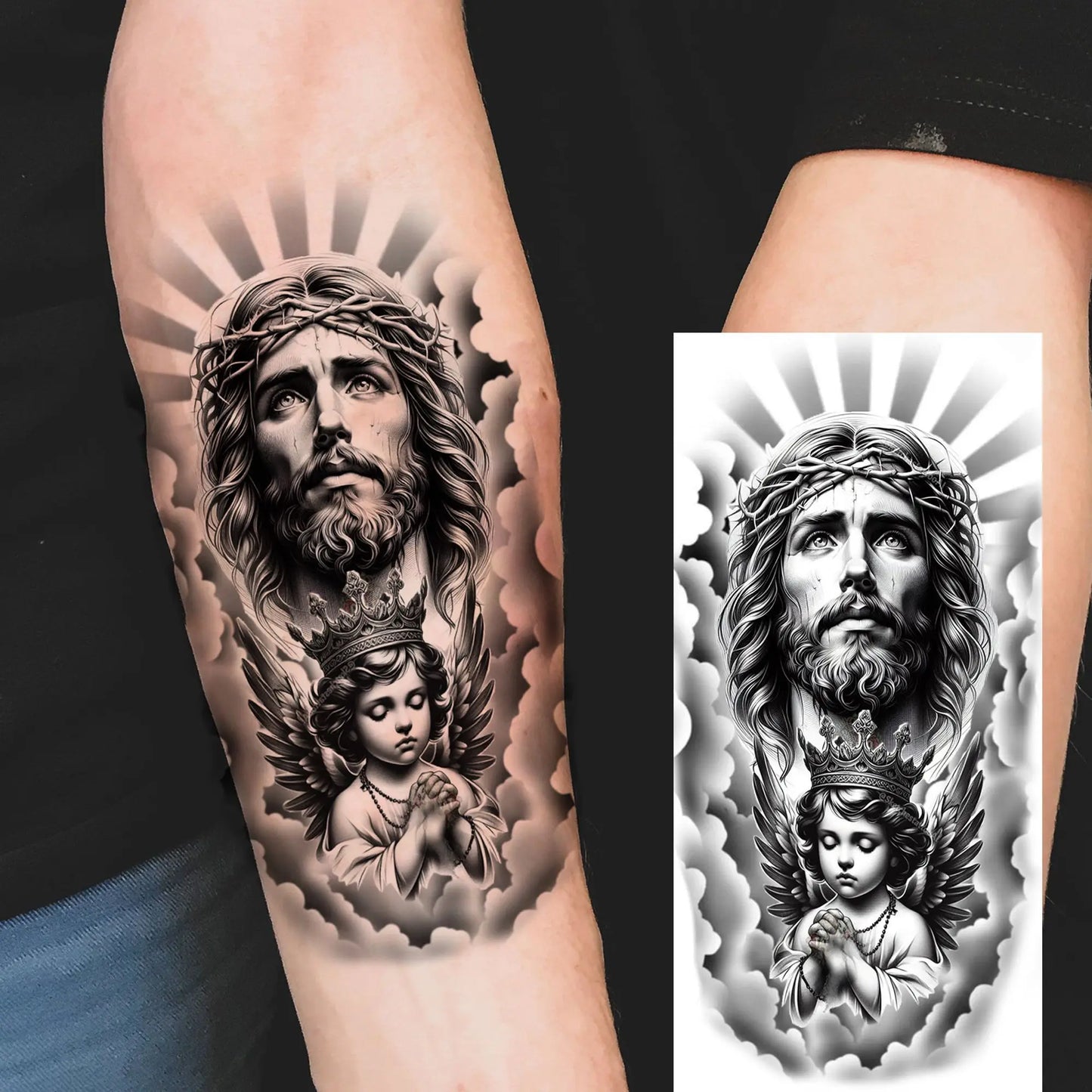 Jesus Fake Tattoo Sleeve Sticker 